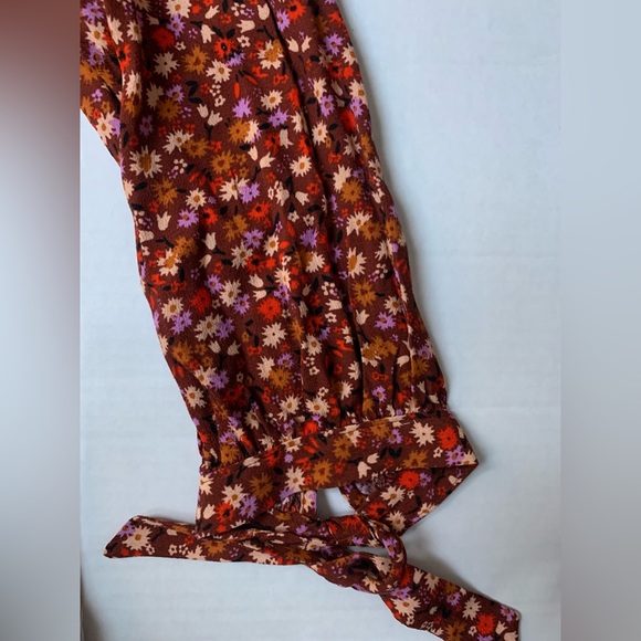 MADEWELL Spring Prairie Tie Sleeve Button Front Top Rusted Burgundy XS NEW - Picture 6 of 9